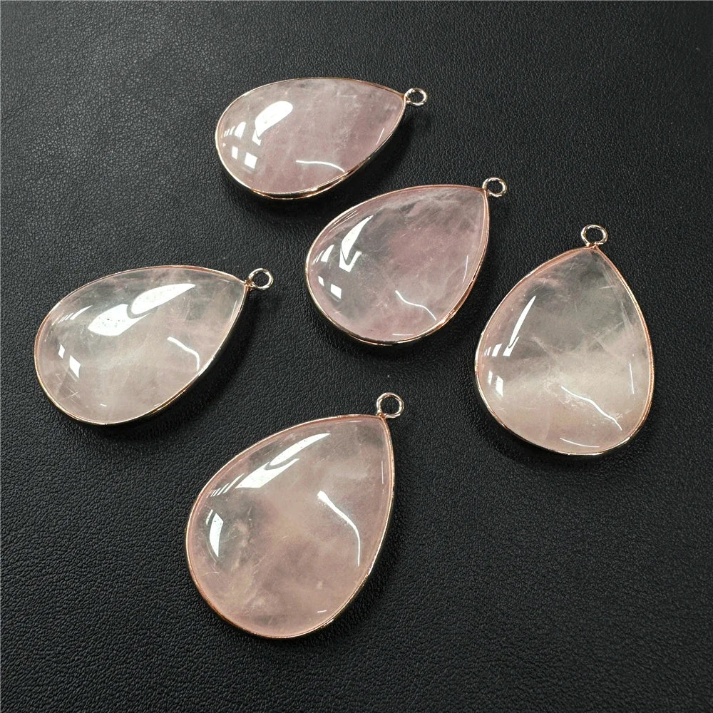 26x35mm Water Drop Shape Pendant Natural Labradorite Amethysts Agat Howlite Gems Stone Charm Pendants For Earrings Necklace DIY