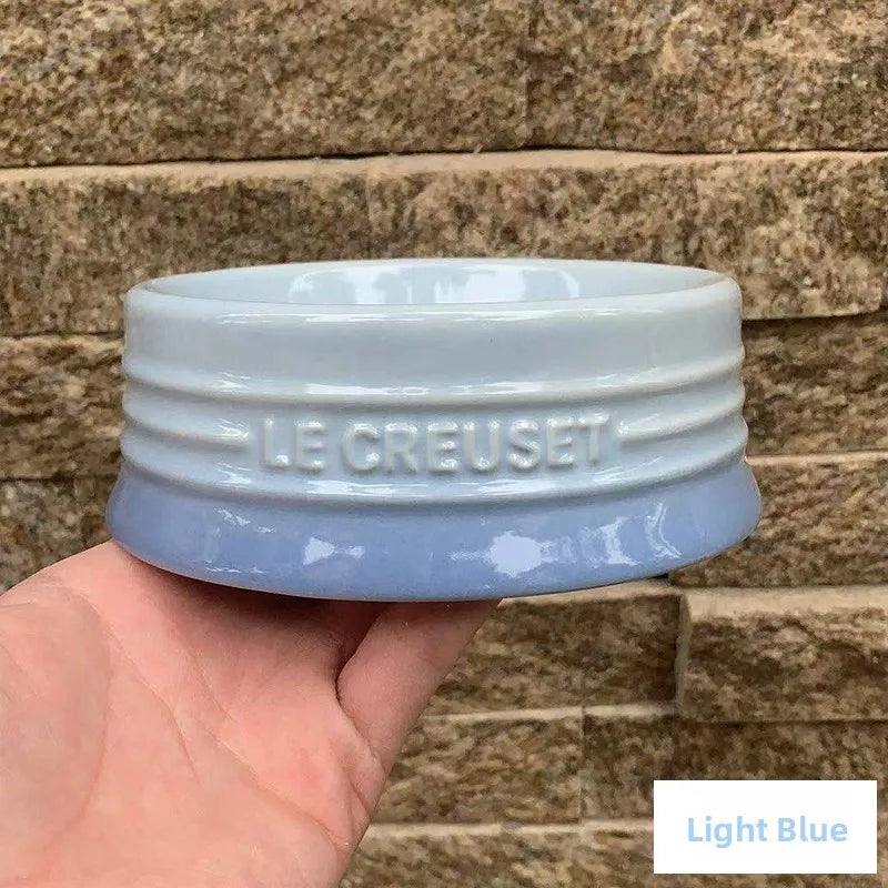 LeCreuset Cool Color Ceramic Enamel Pet Bowl for Dogs And Cats Universal Food And Water Dish Stylish And Functional Petware