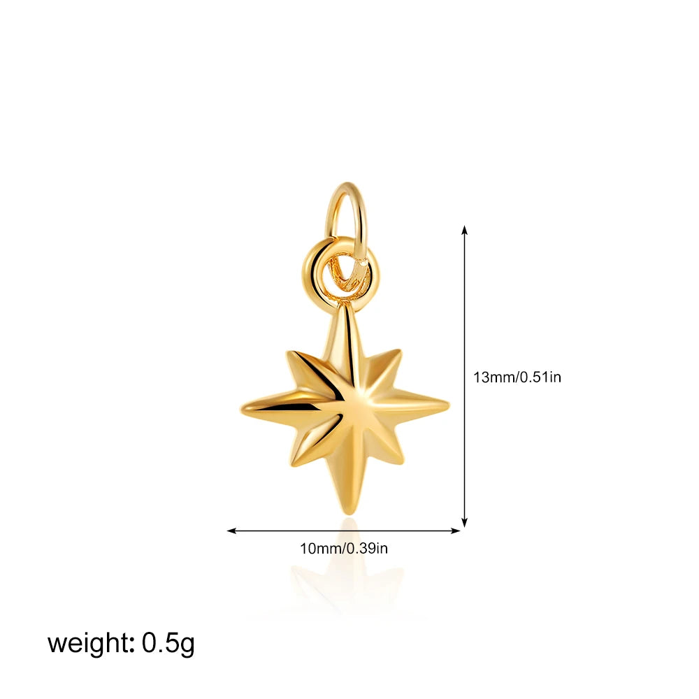 Exquisite Waterproof Moon Star Sun Evil Eyes Pendant for Women Charms Gold Color DIY Accessories Stainless Steel Jewelry