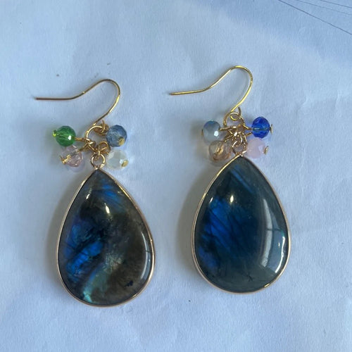 26x35mm Water Drop Shape Pendant Natural Labradorite Amethysts Agat Howlite Gems Stone Charm Pendants For Earrings Necklace DIY