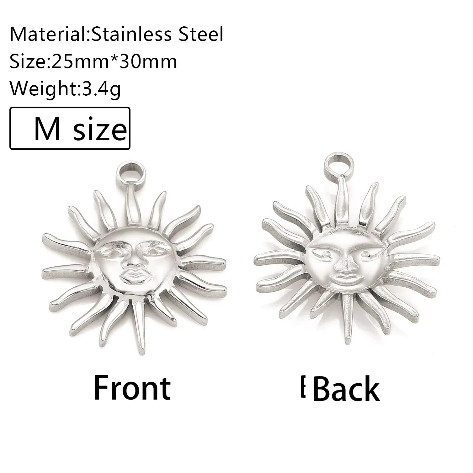 3Pcs/Lot Casting Sun/Conch/Flower Charms Stainless Steel Small/Big Bohemia Fashion Pendants DIY Necklace Jewelry Making Supplies