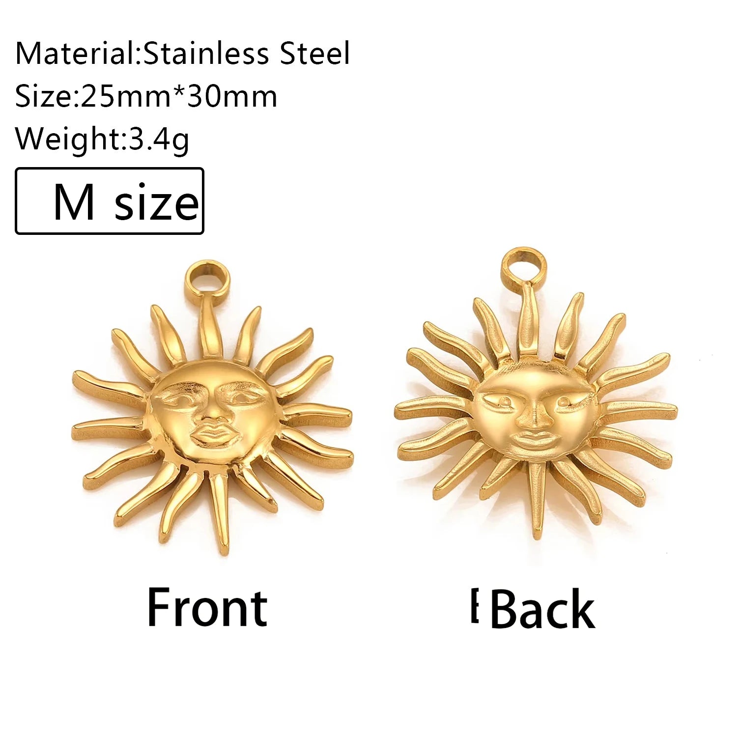 3Pcs/Lot Casting Sun/Conch/Flower Charms Stainless Steel Small/Big Bohemia Fashion Pendants DIY Necklace Jewelry Making Supplies