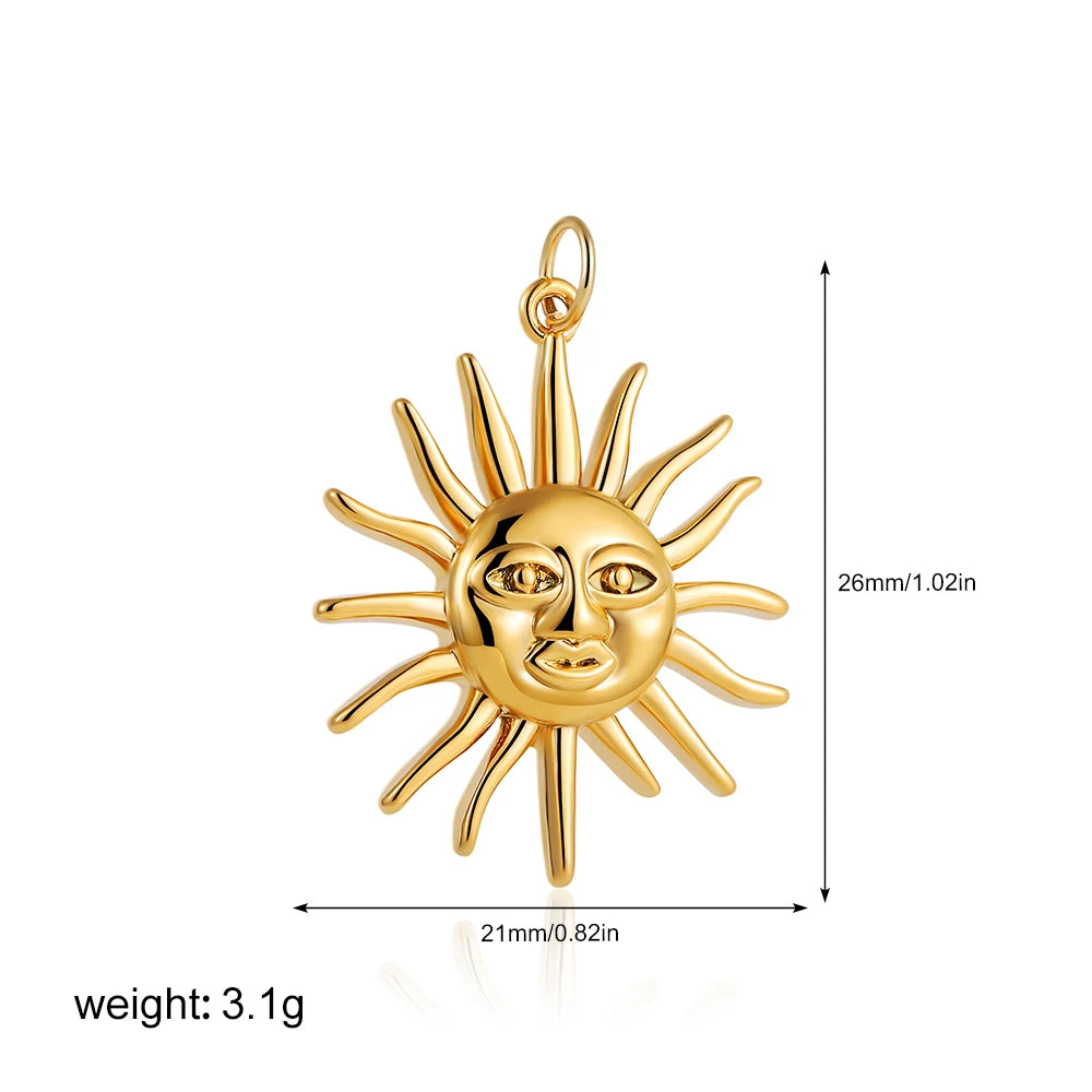 Exquisite Waterproof Moon Star Sun Evil Eyes Pendant for Women Charms Gold Color DIY Accessories Stainless Steel Jewelry