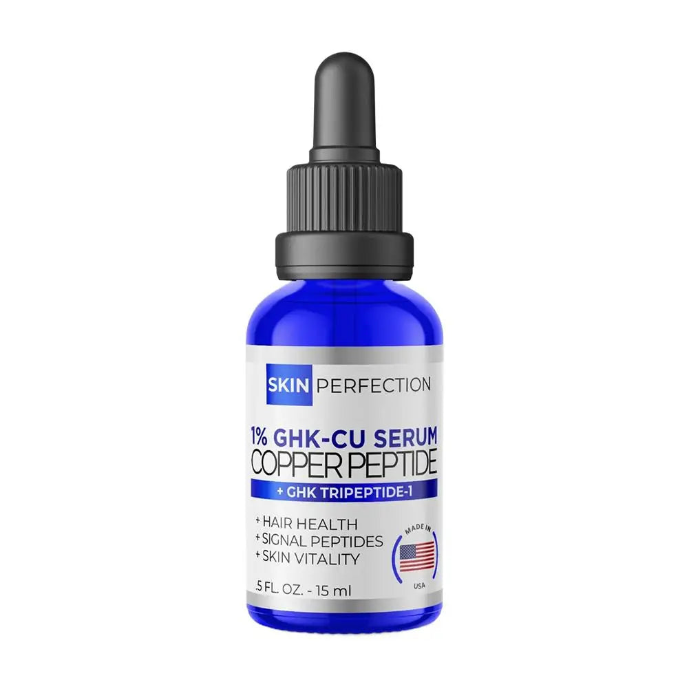 1% GHK-Cu Copper Peptide Serum 15ml, Skin & Hair Health, Brightening, Non-Sticky, Fast Absorbing, Vegan, Paraben-Free