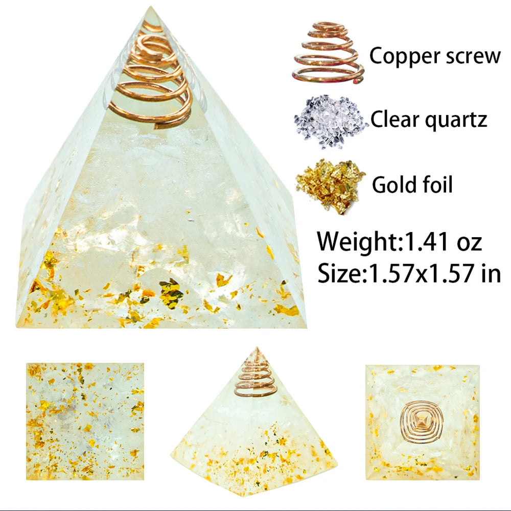 4cm Natural Crystal Pyramid for Chakra Balancing & Sacred Geometry - Aids in Energy Cleansing and Lucid Bedroom Dreaming