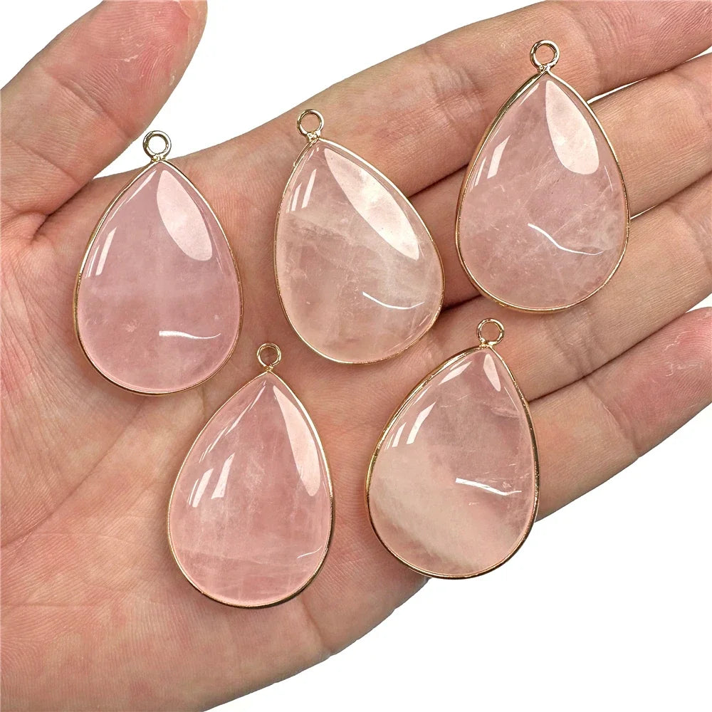 26x35mm Water Drop Shape Pendant Natural Labradorite Amethysts Agat Howlite Gems Stone Charm Pendants For Earrings Necklace DIY