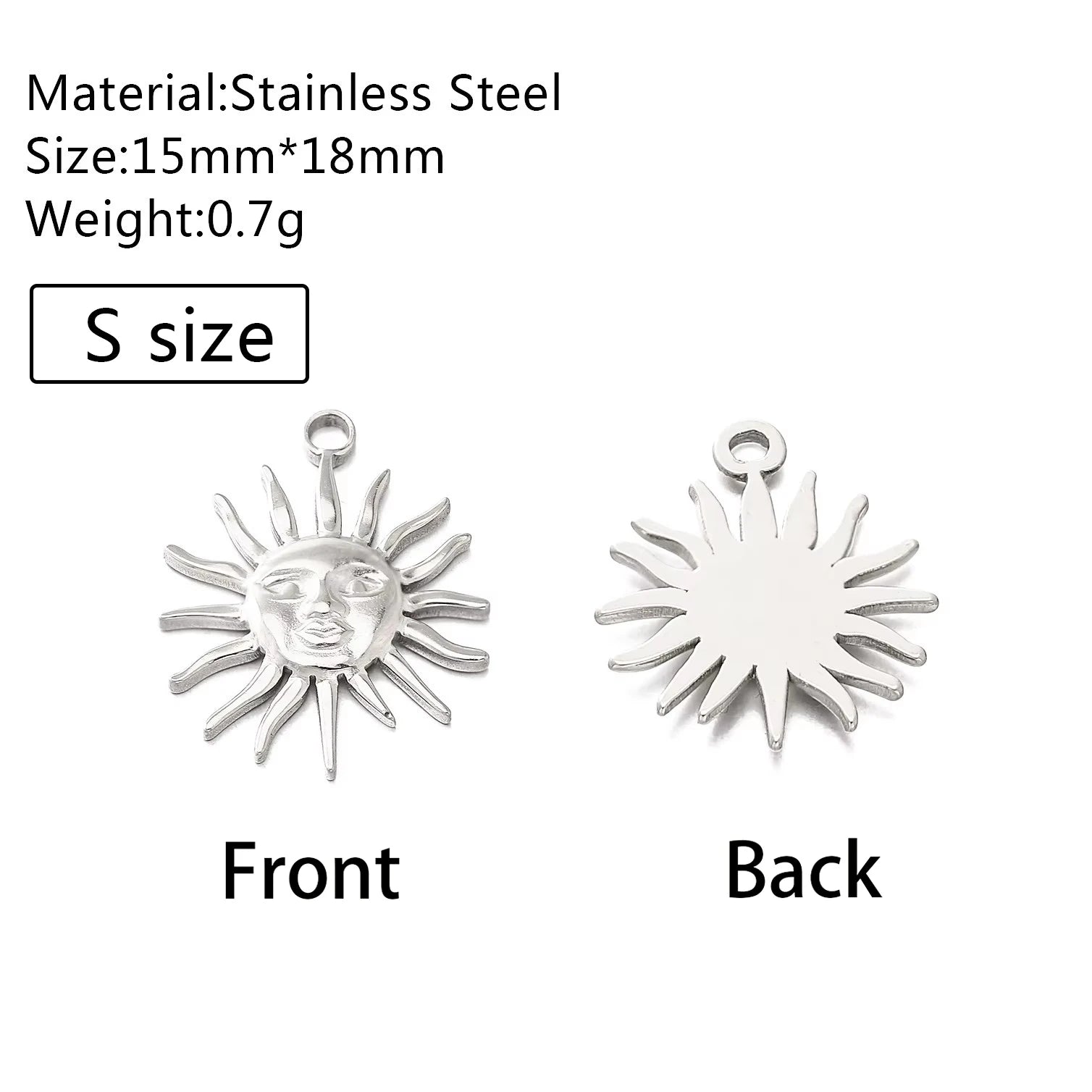 3Pcs/Lot Casting Sun/Conch/Flower Charms Stainless Steel Small/Big Bohemia Fashion Pendants DIY Necklace Jewelry Making Supplies