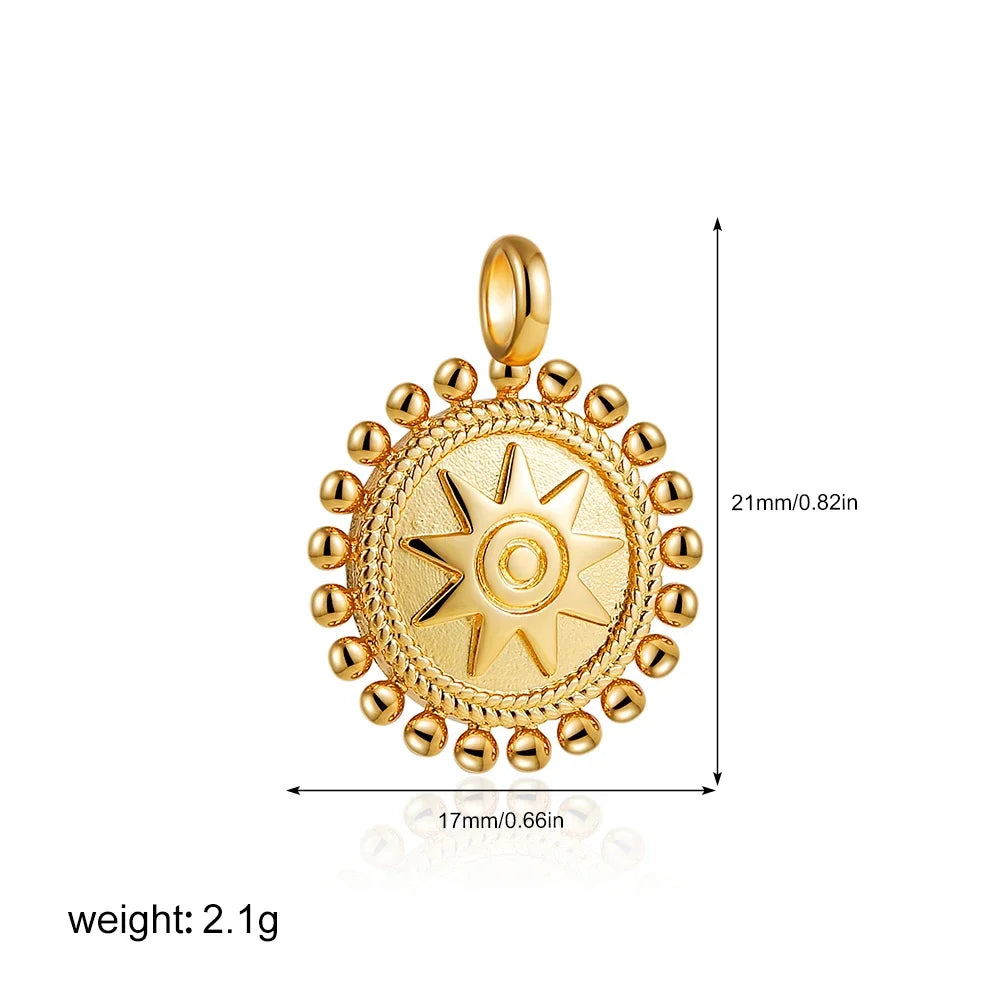 Exquisite Waterproof Moon Star Sun Evil Eyes Pendant for Women Charms Gold Color DIY Accessories Stainless Steel Jewelry