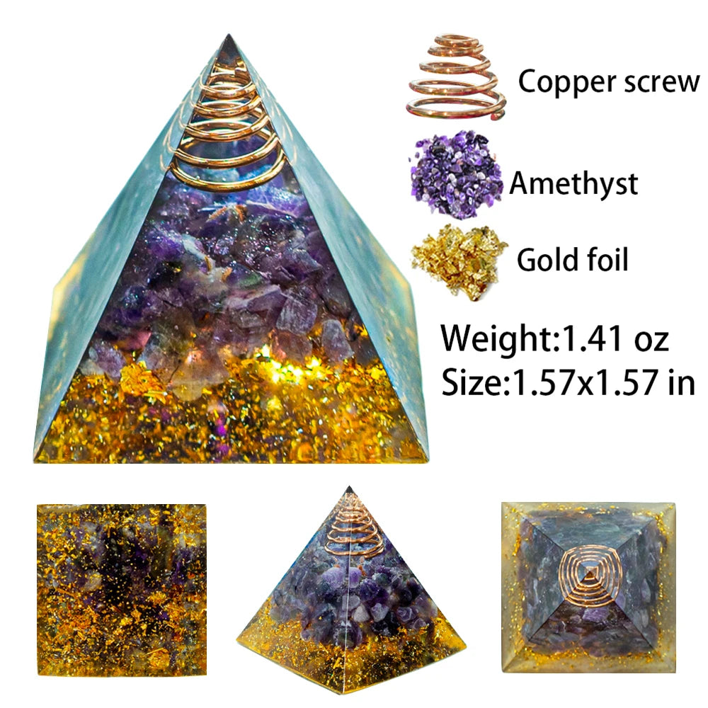 4cm Natural Crystal Pyramid for Chakra Balancing & Sacred Geometry - Aids in Energy Cleansing and Lucid Bedroom Dreaming