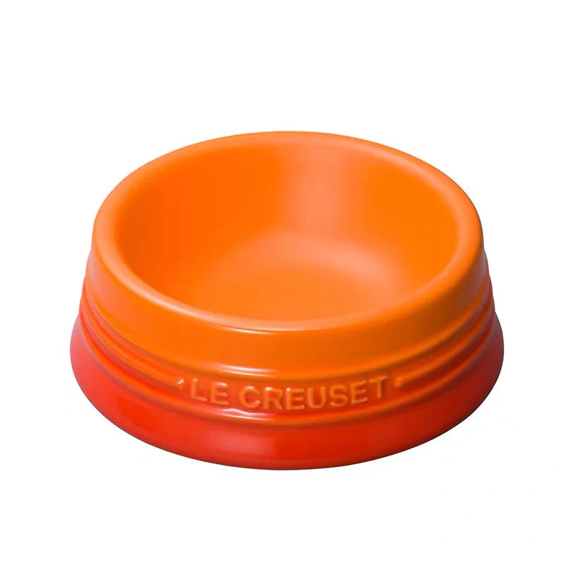 LeCreuset Cool Color Ceramic Enamel Pet Bowl for Dogs And Cats Universal Food And Water Dish Stylish And Functional Petware