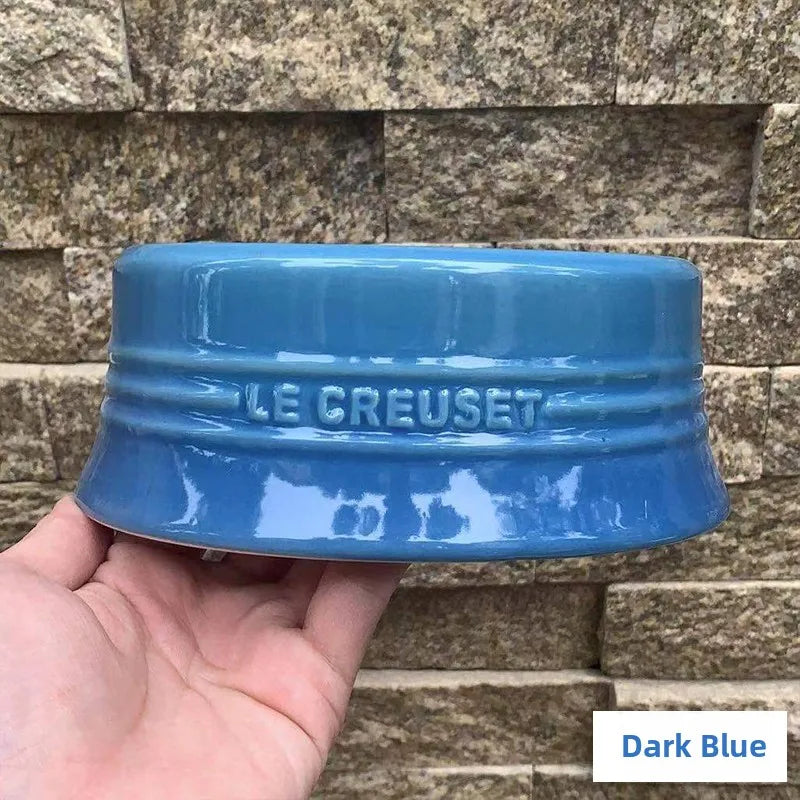 LeCreuset Cool Color Ceramic Enamel Pet Bowl for Dogs And Cats Universal Food And Water Dish Stylish And Functional Petware