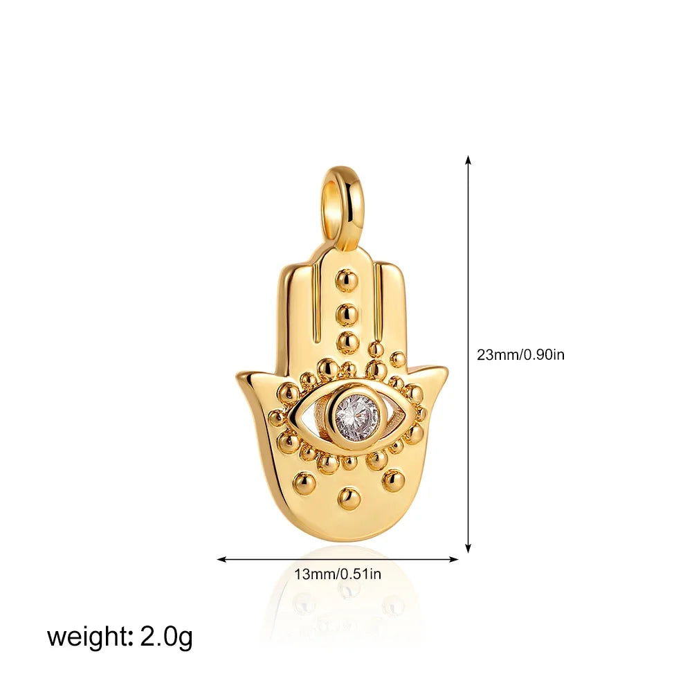 Exquisite Waterproof Moon Star Sun Evil Eyes Pendant for Women Charms Gold Color DIY Accessories Stainless Steel Jewelry