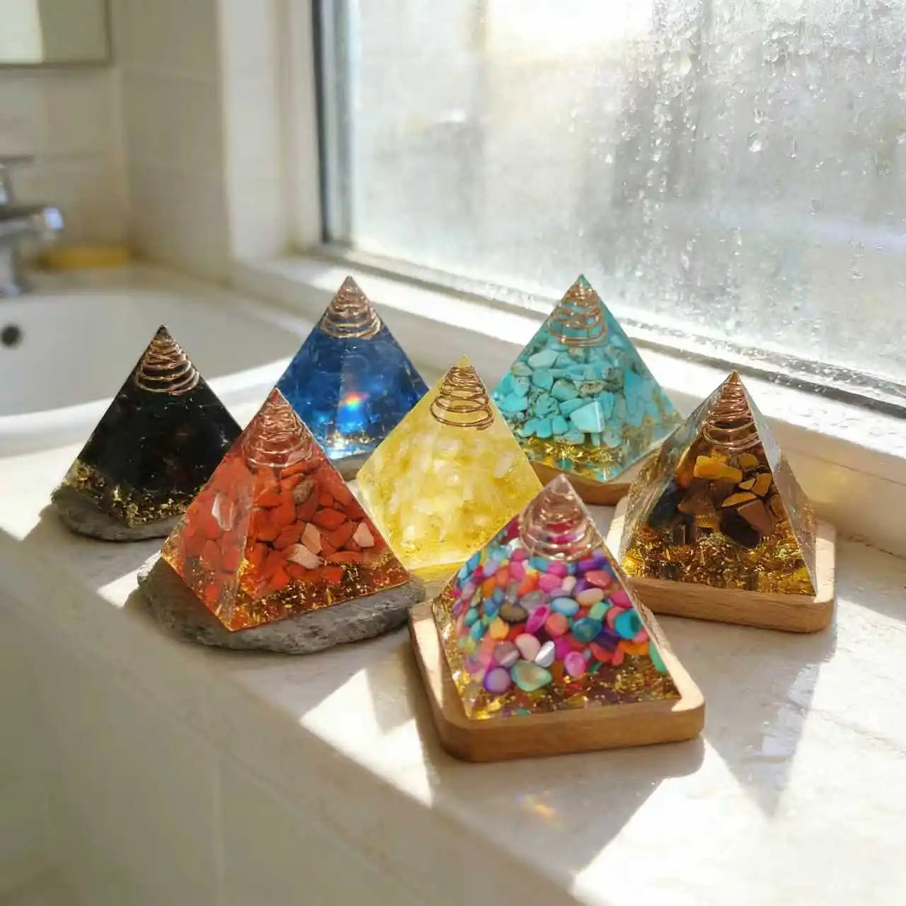 4cm Natural Crystal Pyramid for Chakra Balancing & Sacred Geometry - Aids in Energy Cleansing and Lucid Bedroom Dreaming