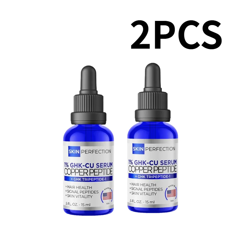 1% GHK-Cu Copper Peptide Serum 15ml, Skin & Hair Health, Brightening, Non-Sticky, Fast Absorbing, Vegan, Paraben-Free