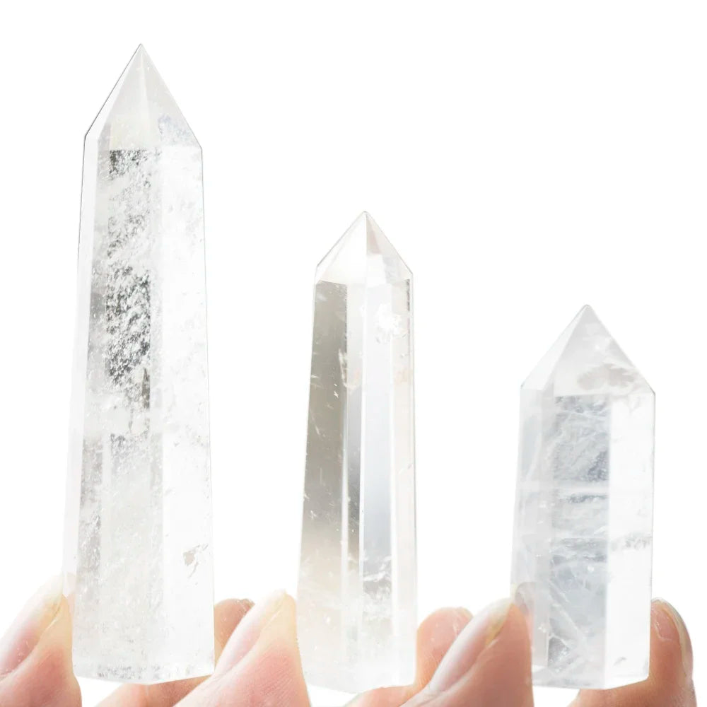 4-7cm Natural Crystal Point Column Energy Purification Reiki Healing Stone for Meditation Mindful Relaxation Home Decor Gift