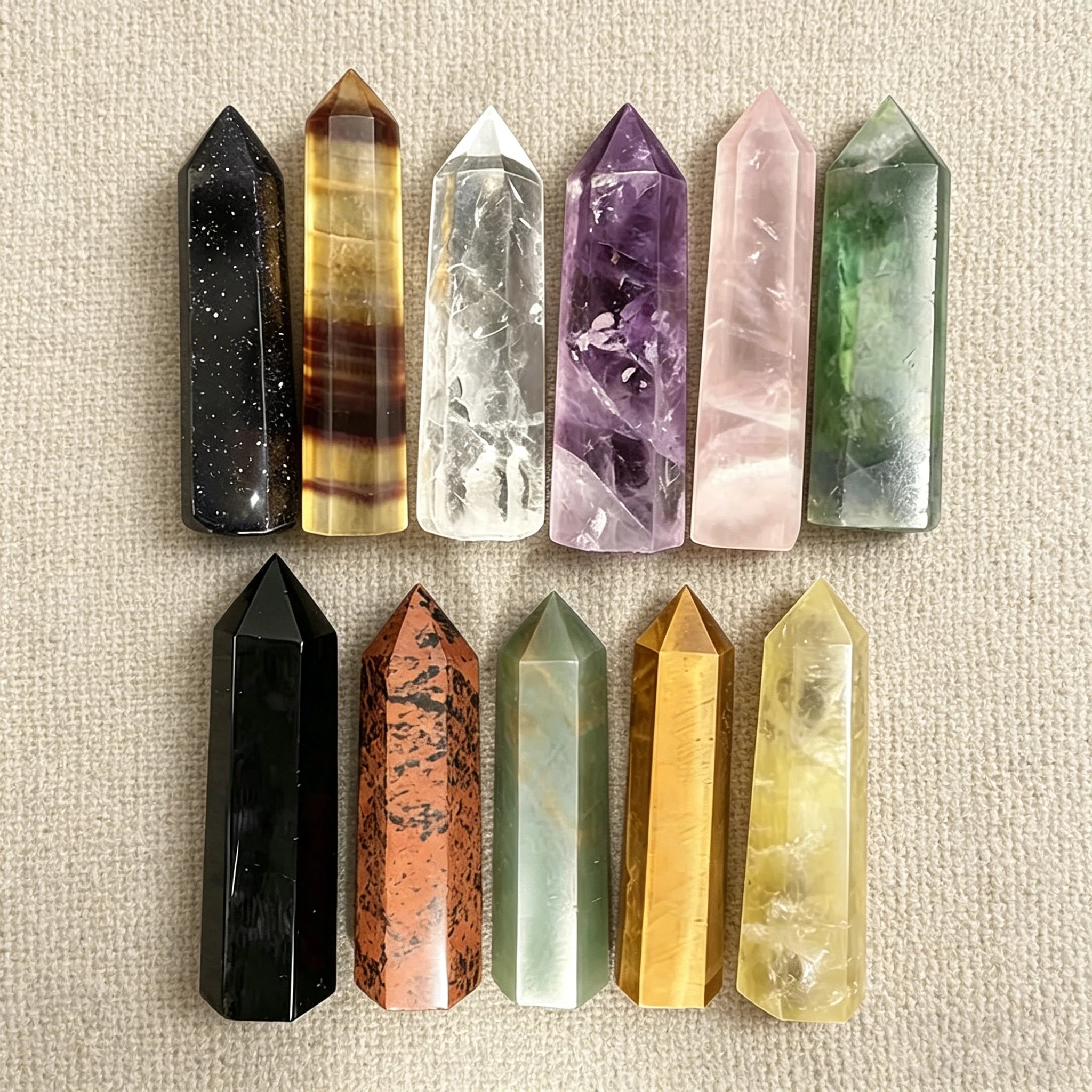 4-7cm Natural Crystal Point Column Energy Purification Reiki Healing Stone for Meditation Mindful Relaxation Home Decor Gift