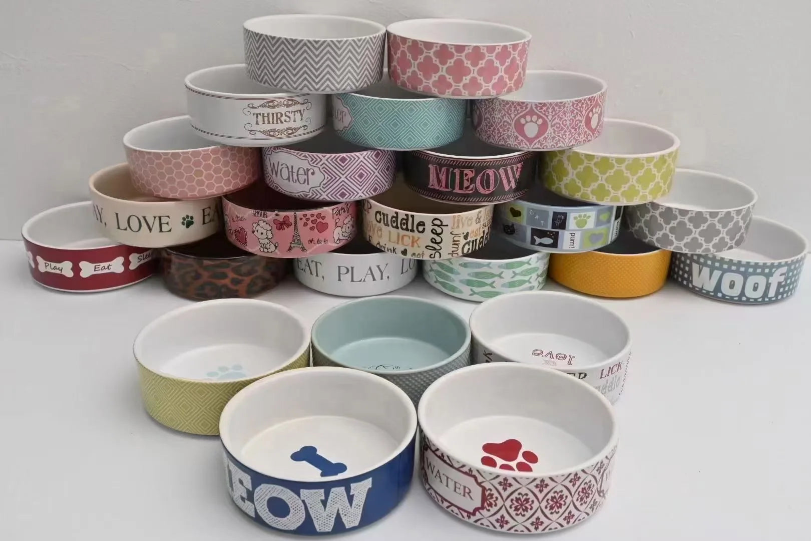 LeCreuset Cool Color Ceramic Enamel Pet Bowl for Dogs And Cats Universal Food And Water Dish Stylish And Functional Petware