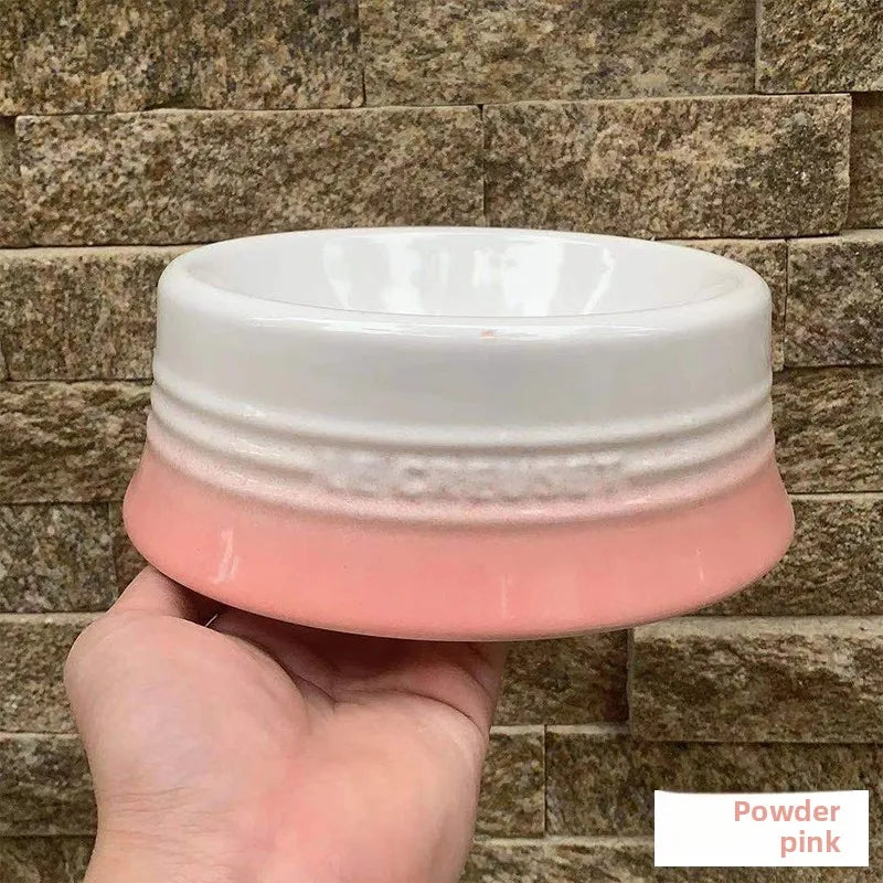 LeCreuset Cool Color Ceramic Enamel Pet Bowl for Dogs And Cats Universal Food And Water Dish Stylish And Functional Petware